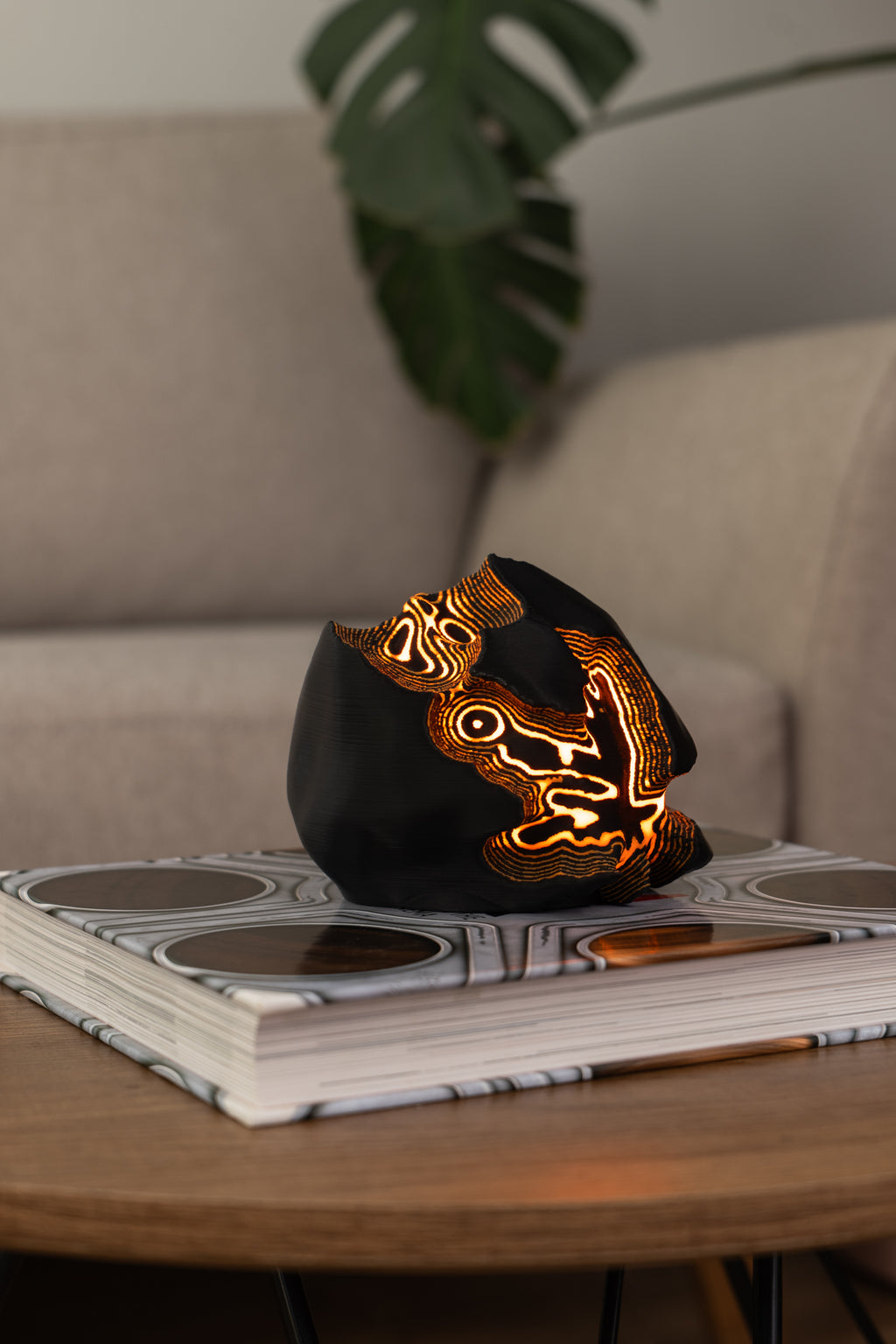 Fire Sculpted Mini Lamp