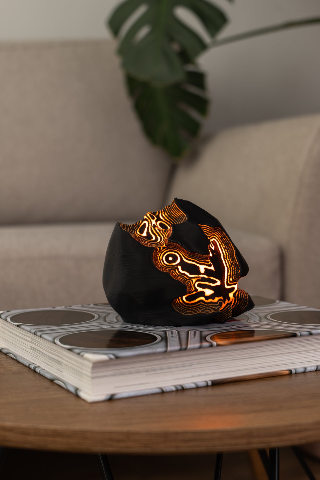 Fire Sculpted Mini Lamp