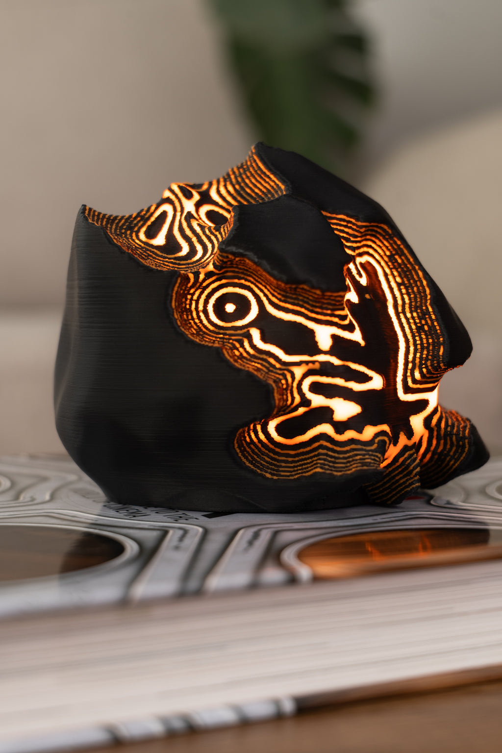 Fire Sculpted Mini Lamp