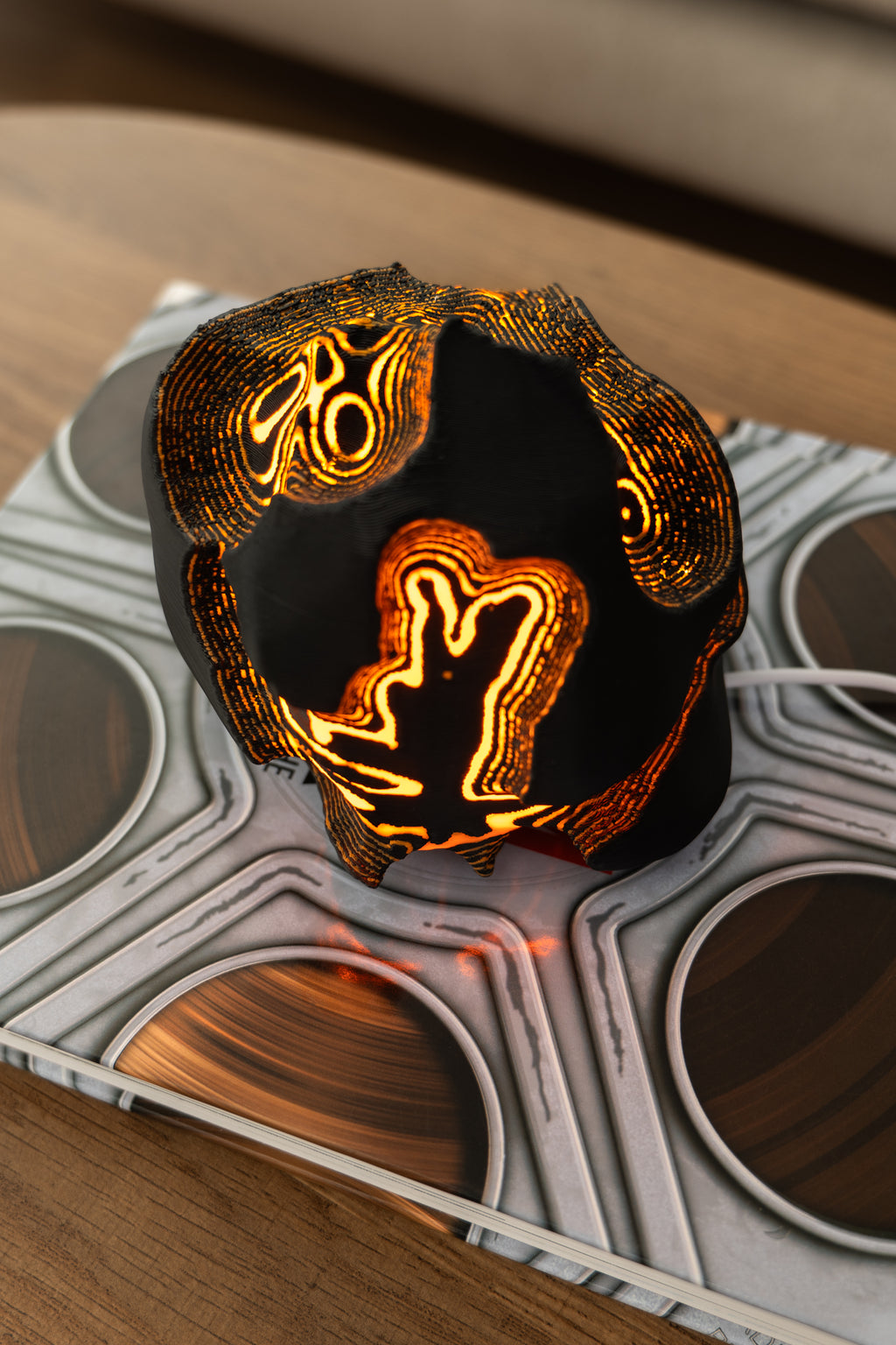 Fire Sculpted Mini Lamp